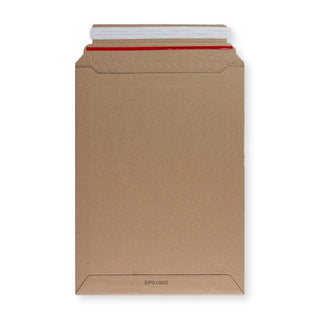 Manila Brown Peel & Seal Rigid Board Mailers Envelope (340 x 250mm)