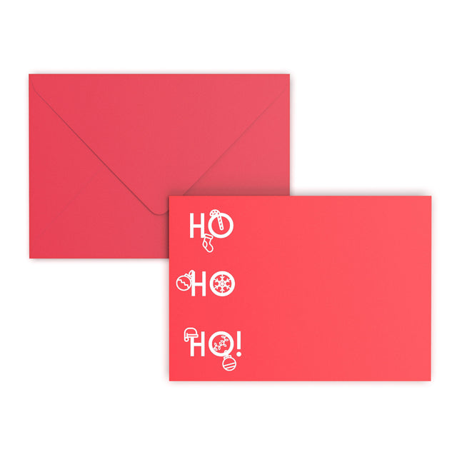 Christmas Envelopes HO HO HO Dark Red 162 x 229 mm (C5) Gummed