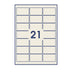 Rectangle Adhesive Labels White 64 x 38 mm (21 labels)