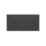 DL Black British Made Gummed V-Flap Envelope (110 x 220mm)