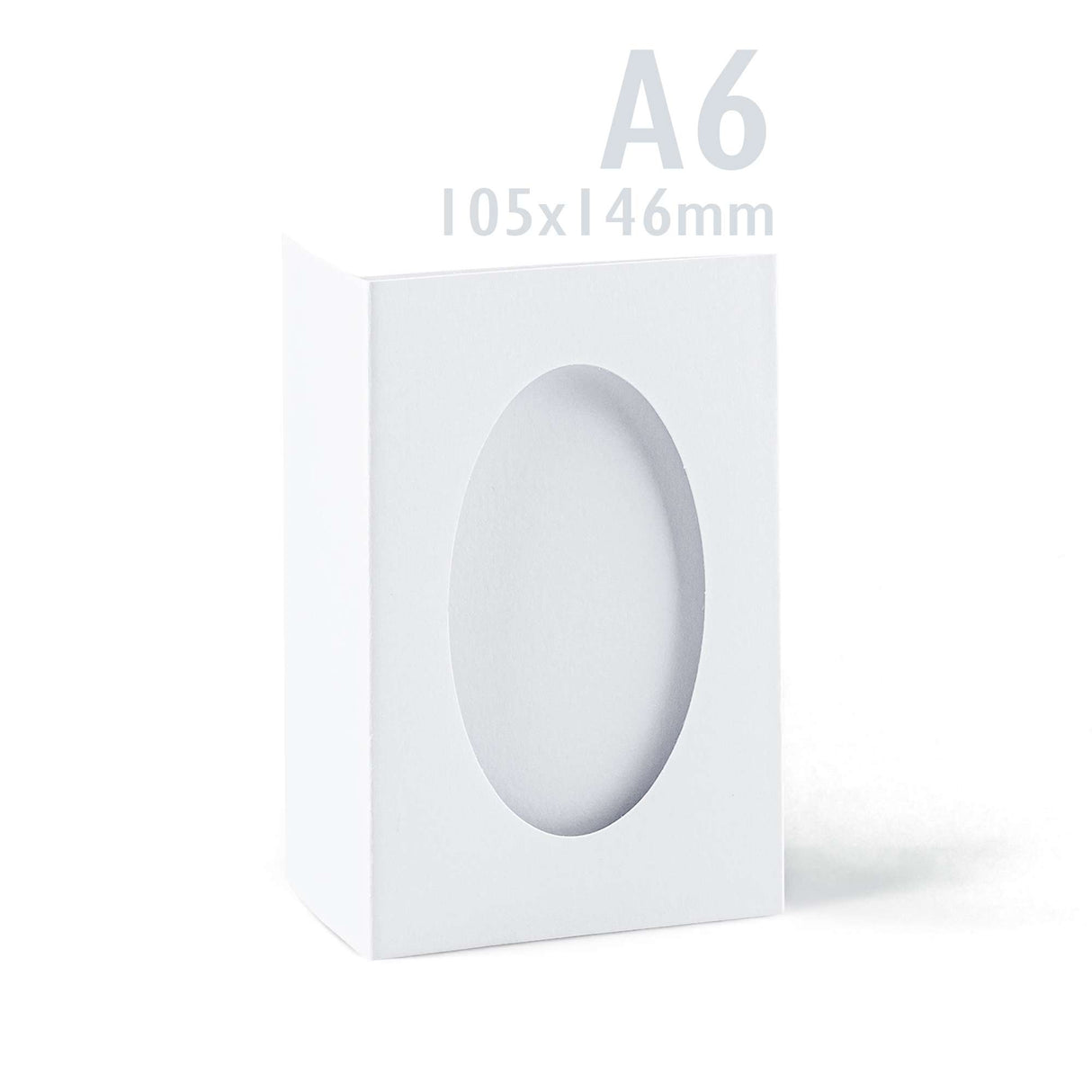 White Tri-Fold Oval Aperture Cards Pack