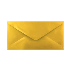 DL Metallic Gold Gummed V-Flap Envelope (110 x 220mm)