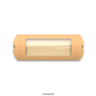 Window kraft pillow boxes