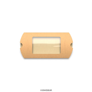 Window kraft pillow boxes