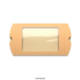 Window kraft pillow boxes