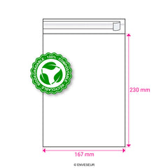 Biodegradable PLA Bags Clear 230 x 167 mm