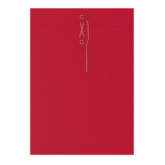 Coloured envelopes with string and washer closure Red 324 x 229 mm (C4)