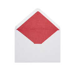 Paper Lined Envelopes White + Red Fancy Paper 162 x 229 mm (C5)
