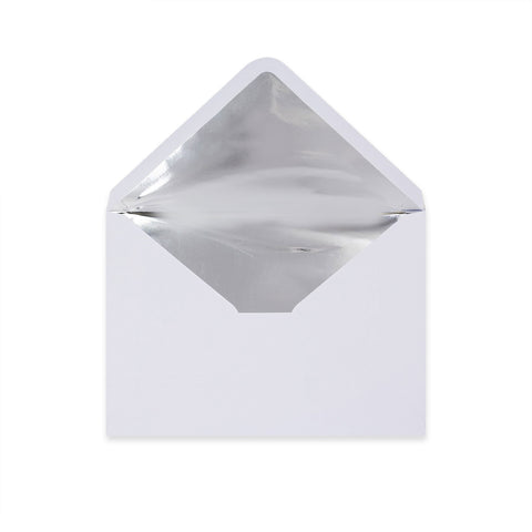 Paper Lined Envelopes White + Silver Foil 162 x 229 mm (C5)