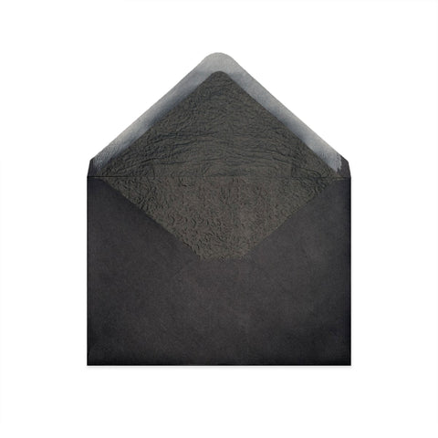 Paper Lined Envelopes Black + Black Fancy Paper 114 x 162 mm (C6)